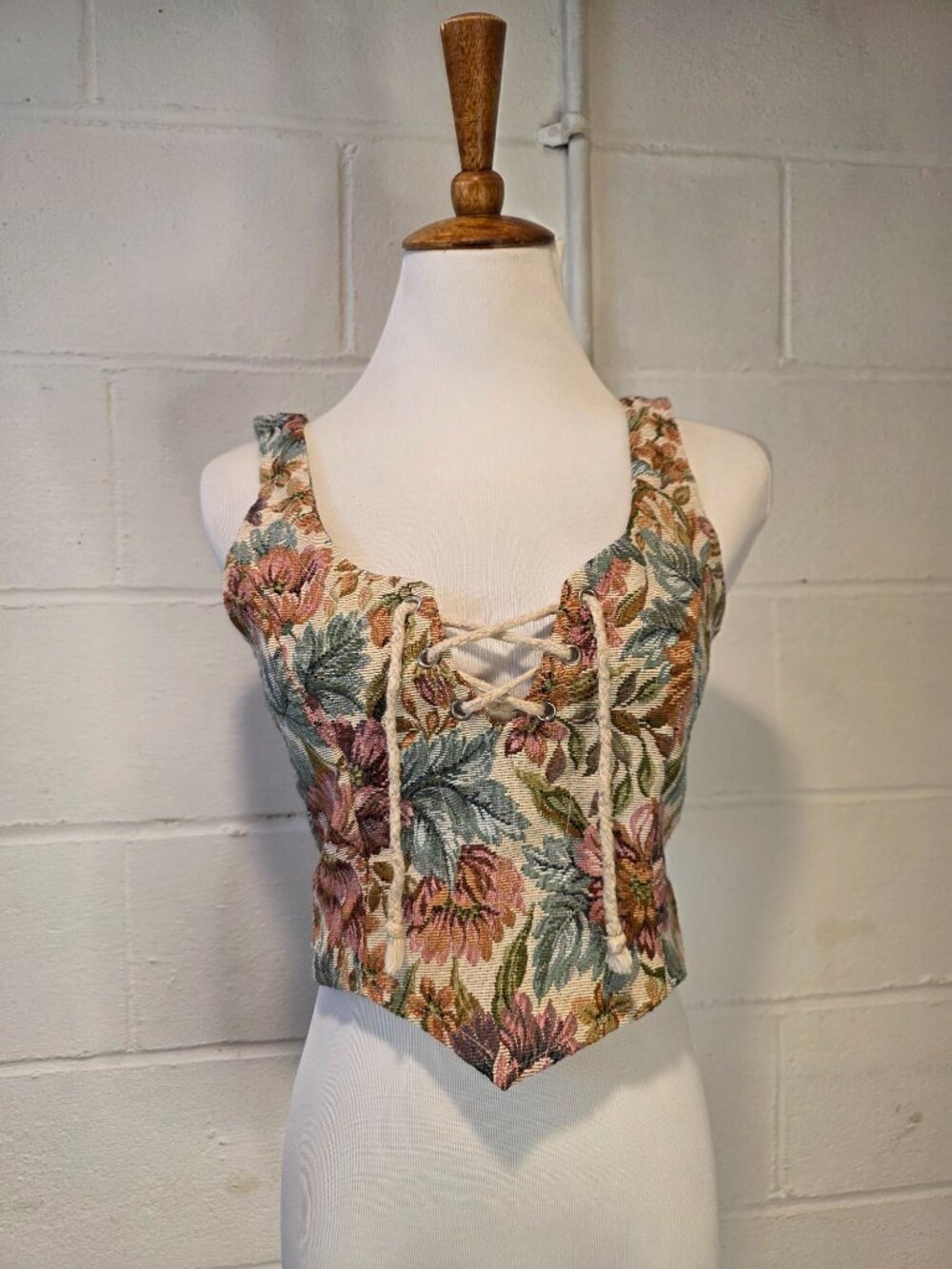 Vintage Frederick's Of Hollywood Cottage Ren Fair Fairy Western Floral Corset